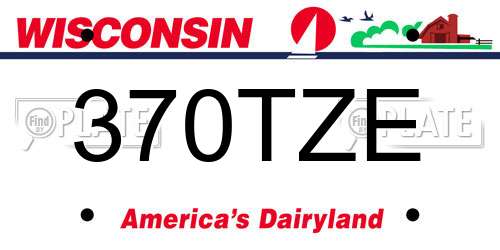 370TZE Wisconsin License Plate