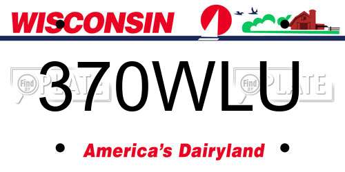370WLU Wisconsin License Plate