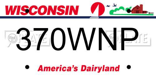 370WNP Wisconsin License Plate
