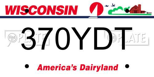 370YDT Wisconsin License Plate