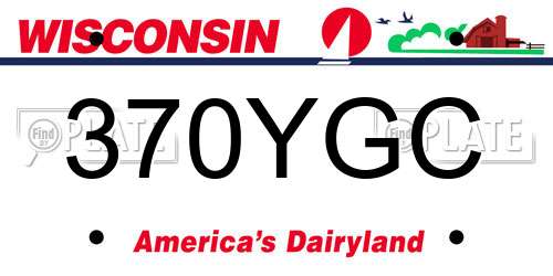 370YGC Wisconsin License Plate