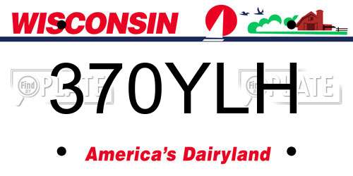 370YLH Wisconsin License Plate