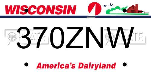 370ZNW Wisconsin License Plate