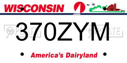370ZYM Wisconsin License Plate