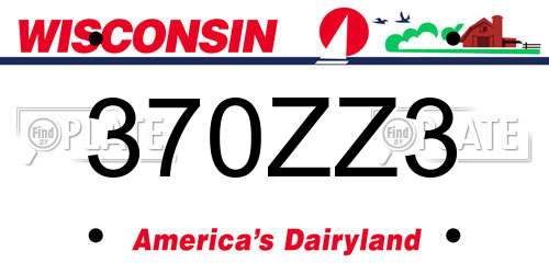 370ZZ3 Wisconsin License Plate