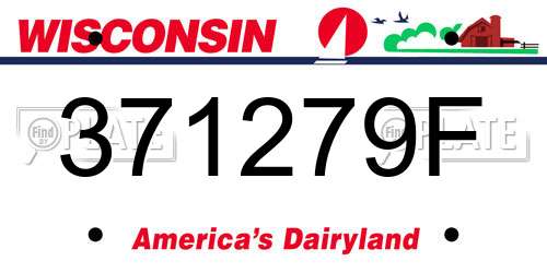 371279F Wisconsin License Plate