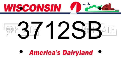 3712SB Wisconsin License Plate