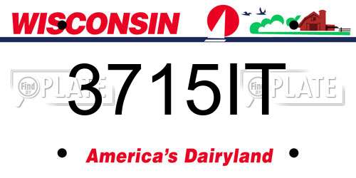 3715IT Wisconsin License Plate