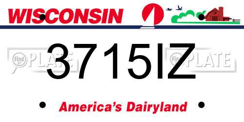 3715IZ Wisconsin License Plate