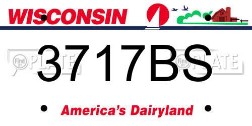 3717BS Wisconsin License Plate