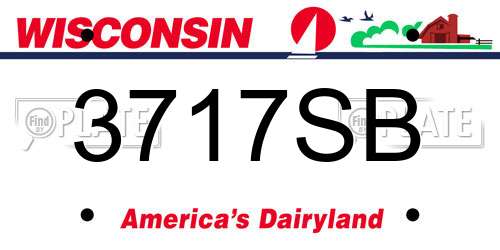 3717SB Wisconsin License Plate