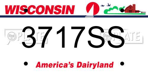 3717SS Wisconsin License Plate