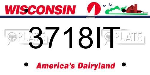 3718IT Wisconsin License Plate