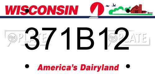 371B12 Wisconsin License Plate