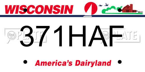 371HAF Wisconsin License Plate