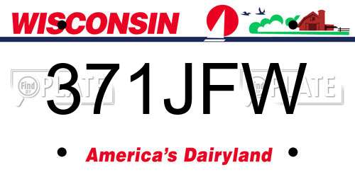 371JFW Wisconsin License Plate