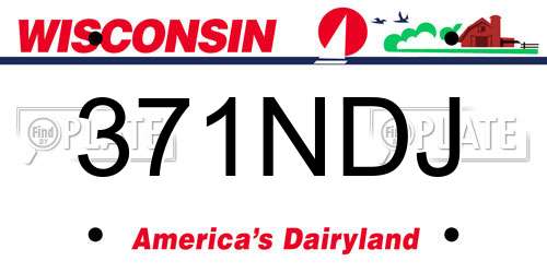 371NDJ Wisconsin License Plate