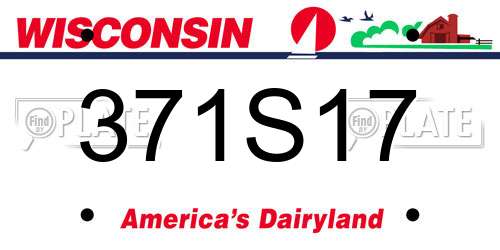 371S17 Wisconsin License Plate