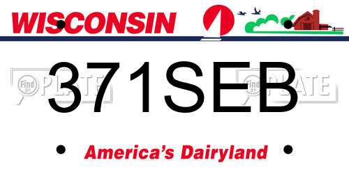 371SEB Wisconsin License Plate