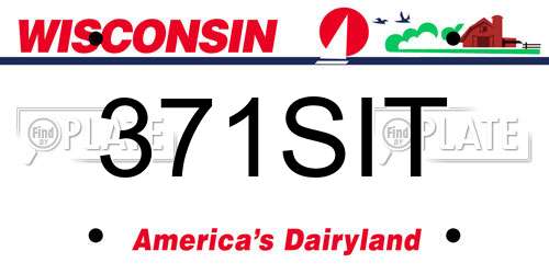 371SIT Wisconsin License Plate