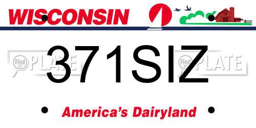 371SIZ Wisconsin License Plate