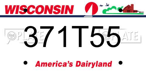 371T55 Wisconsin License Plate