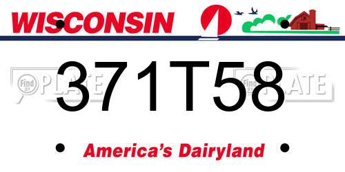 371T58 Wisconsin License Plate