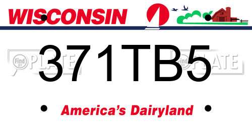 371TB5 Wisconsin License Plate