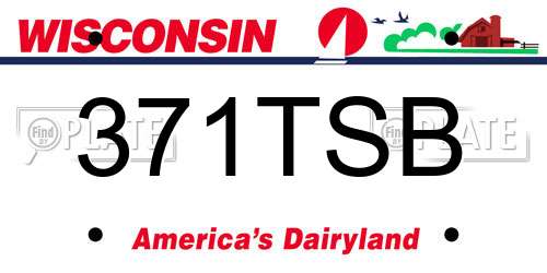 371TSB Wisconsin License Plate