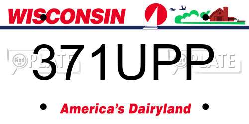 371UPP Wisconsin License Plate
