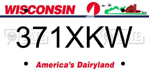 371XKW Wisconsin License Plate