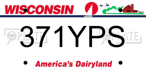 371YPS Wisconsin License Plate