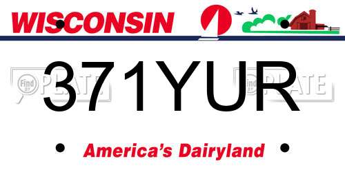 371YUR Wisconsin License Plate