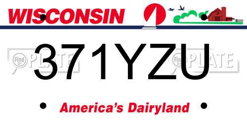 371YZU Wisconsin License Plate