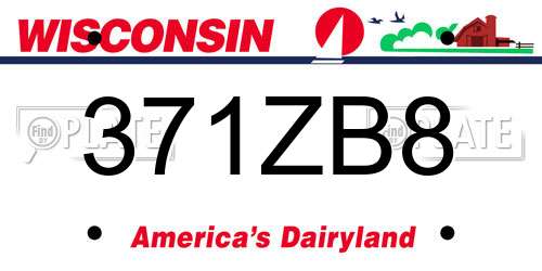 371ZB8 Wisconsin License Plate