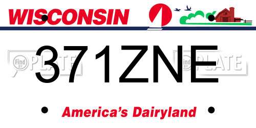 371ZNE Wisconsin License Plate