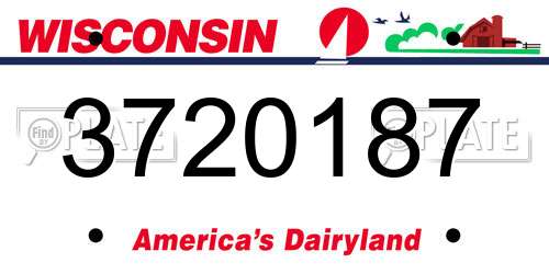 3720187 Wisconsin License Plate