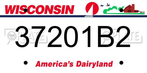 37201B2 Wisconsin License Plate