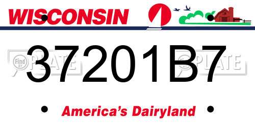 37201B7 Wisconsin License Plate