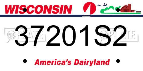 37201S2 Wisconsin License Plate