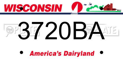 3720BA Wisconsin License Plate