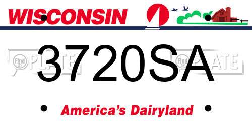 3720SA Wisconsin License Plate