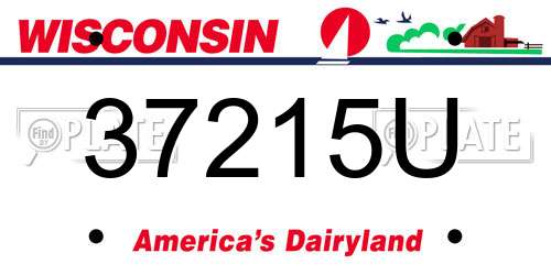 37215U Wisconsin License Plate