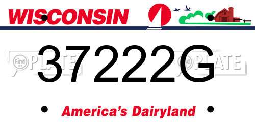 37222G Wisconsin License Plate