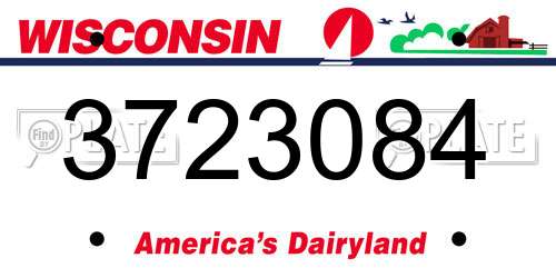 3723084 Wisconsin License Plate