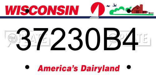 37230B4 Wisconsin License Plate