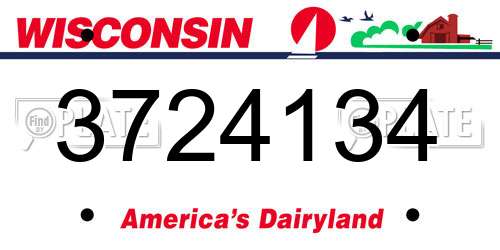 3724134 Wisconsin License Plate