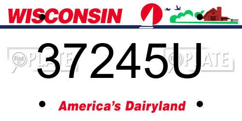 37245U Wisconsin License Plate