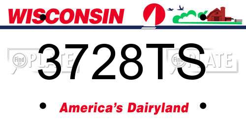 3728TS Wisconsin License Plate