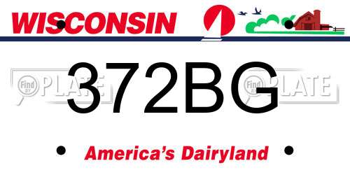 372BG Wisconsin License Plate